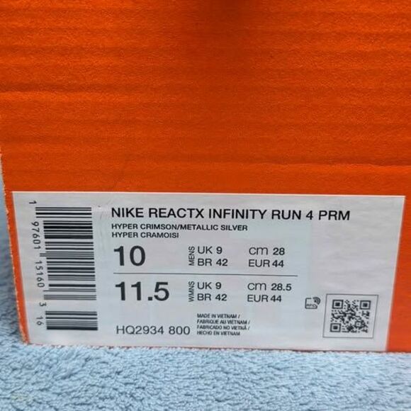 Nike ReactX Infinity Run 4 PRM Shoes Men\'s 10 / Women\'s 11.5 Hyper Crimson main image 6